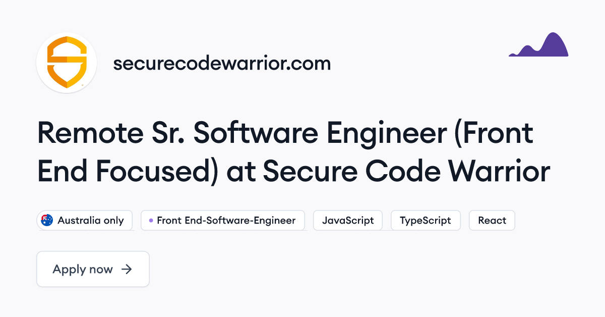 Secure Code Warrior - Senior Software Engineer - Full Stack